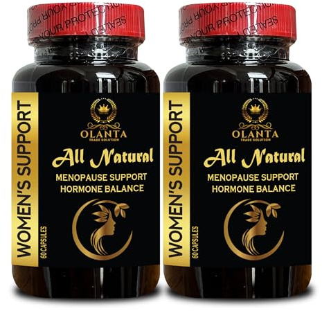 OLANTA TRADE SOLUTION Menopause Support Supplement - Menopause Double Strength, Menopause Supplements for Women, Wild yam Root Powder Organic, Advanced Perimenopause Support - 2 Bottles 120 Capsules