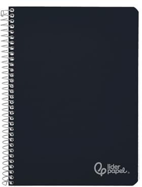 Liderpapel Notizbuch mit Spiralbindung, A4, Hardcover, 80 h, 90 g, kariert 4 mm, mit schwarzem Rand