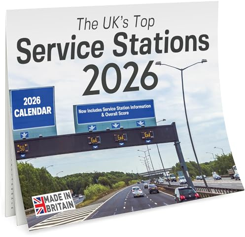 Funny Calendar 2026 – UK Service Station & Motorway Wall Calendar – Quirky Dull Man Style Novelty Gift for Men – Birthday Present or Father’s Day Gift