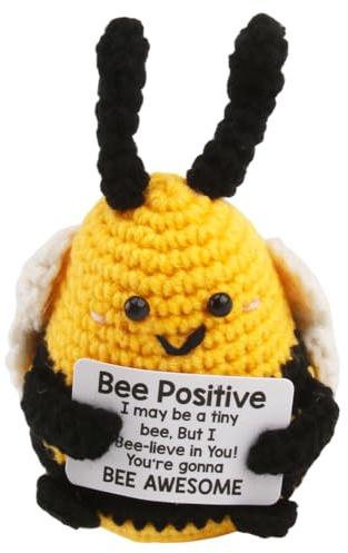 anyts Glücksbringer,Pocket Hug Biene,Glückliche Biene,Mutmacher Geschenk für Frauen,Kollegen, Glücksbringer Prüfung,Positiv-Bienen,Einschulung Geschenk Schultüte Füllung Mädchen Jungen