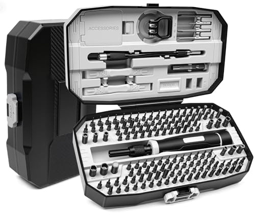 152-in-1 Precision Screwdriver Set with 140 CRV Steel Bits,Magnetic Storage Case&12 Accessories–All-in-One Electronics Repair Kit for iPhone,MacBook,Laptop,Game Console,Phone,Tablet,Drone&Small Gadget