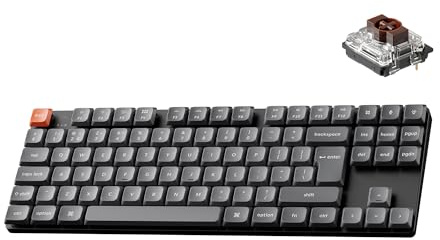Keychron K1 Max Ultra-Slim Custom Mechanical Keyboard, QMK/Launcher 2.4GHz Bluetooth USB Wired, Hot Swappable Low-profile Gateron Brown Tactile Switch with RGB Backlighting Ergonomic, TKL UK layout