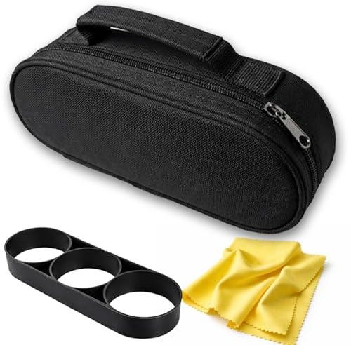 Custamix Tasche für Boccia-Kugel für 3 Kugeln – Petanque aus Holz, Messgerät, Trennwand – stabile Tragetasche – Zubehör für Boccia (schwarz)