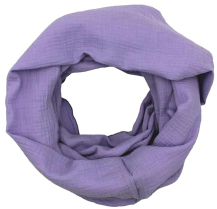 Musselin Loop Schal Schlauchschal 100% feine Baumwolle Damenhalstuch Halstuch Damen Frauen Frühling Herbst ca.160 x 70 cm