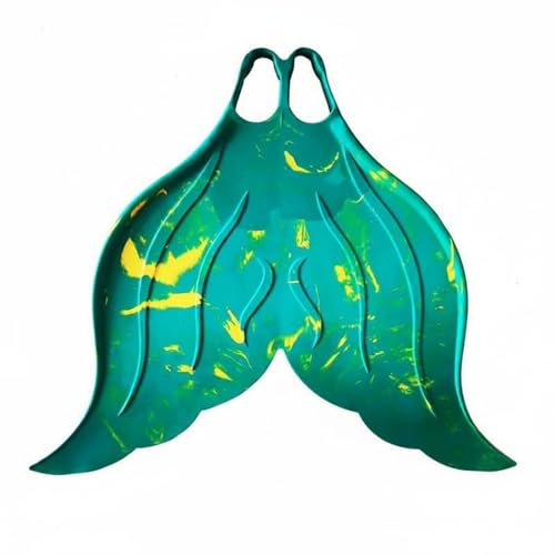 Qianly Monopinna Coda Sirena Materiale Monopinna a Coda di Sirena Allenamento Nuoto Pinna da Immersione Monolitica , Blu Oceano , 36-37