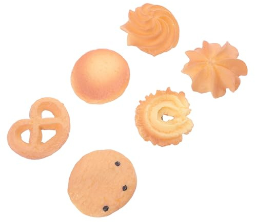 Pinces à Cheveux Biscuit Kawaii en Plastique Kaki, Lot de 6 | Format Léger et Portable, Maintien Confortable au Quotidien, pour Shopping et Usage Quotidien