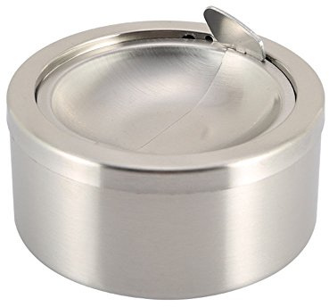 Zaoniy Silver Metal Ashtray with a Lid for Cigarettes - Windproof Outdoor Ashtrays Can Patio Outdoor Indoor Decorative Fancy Ash Tray