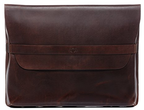 SID & VAIN große Laptop-Hülle echt Leder - 13 Zoll Laptop Case HARVORD groß - Notebook-Sleeve mit extra Laptop-Hülle - Ledertasche Herren und Damen braun handgefertigt