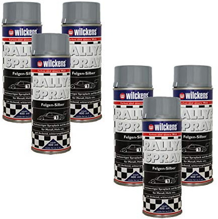 6x Spraydose Rallye Spray Felgensilber 400ml Felgenspray silber Sprühlack