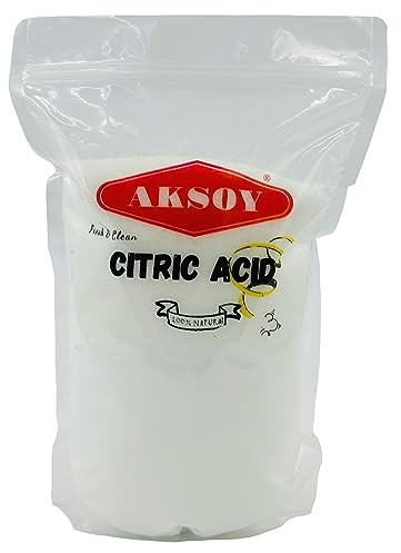Aksoy Citric Acid Food Grade 2KG || Non-GMO, Anhydrous, Make Your Own BathBomb, No Additives, Sour Drinks, Household Cleaning with Citric Acid Powder (Packaging may vary)