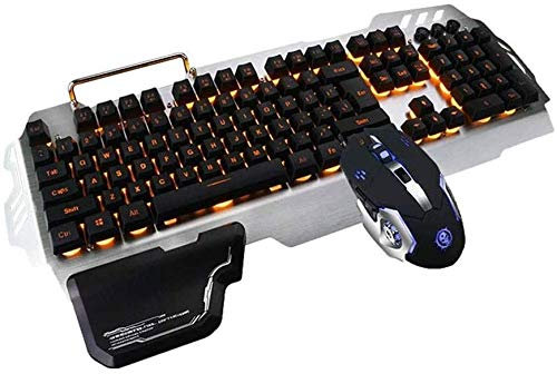 NCRD Wired Gaming Keyboard Mouse Combo LED Arcobaleno retroilluminato Tastiera da Gioco RGB Gaming Mouse Polso da Polso ergonomico 104 Tasti Tastiera Mouse per Windows & Mac PC Gamers