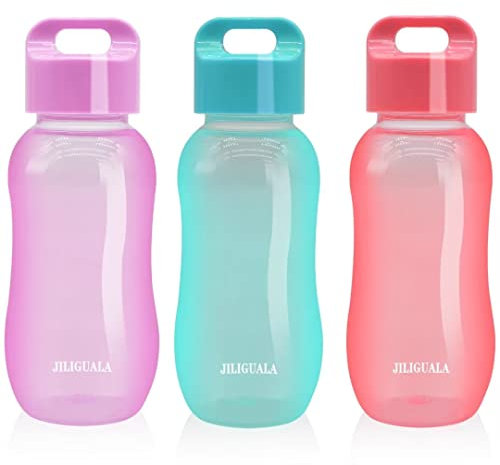 JILIGUALA Tazze da viaggio in plastica per caffè, bottiglia d'acqua sportiva per latte, caffè, tè, succhi di frutta, dimensioni 350 ml, confezione da 3B