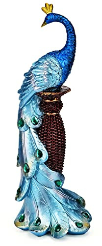 SeaHug Decoración de Estatua de Pavos Reales, Escultura de Animales Moderna de Resina para el hogar, Pasillo, Sala de Estar, Dormitorio, habitación de los niños, Oficina en casa, Escritorio, Adornos