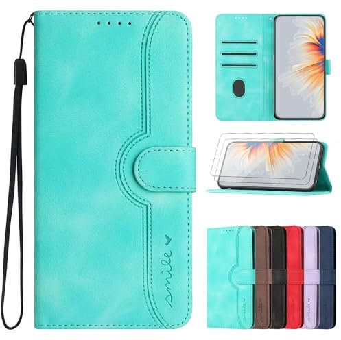 FMPCUON Compatible para Funda Xiaomi Poco F3/11i/Redmi K40,Regalar 2 Piezas Protector de Pantalla.Tapa de Cuero PU Carcasa con [Ranura para Tarjeta] Flip Cover Hebilla Magnetica Carcasa,Azul Claro