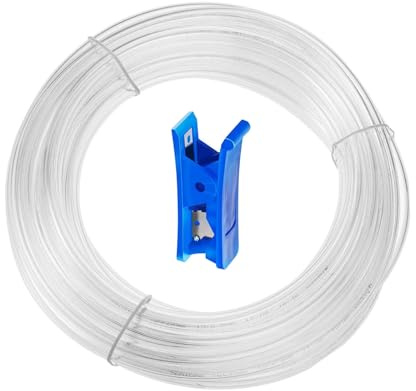 HUAZIZ 12 Meter Transparente PU Pneumatikschlauch Pneumatic Polyurethane Schlauch Flexibel Druckluftschlauch Außen 8 mm x Innen 5 mm +1 x Schlauchschneider
