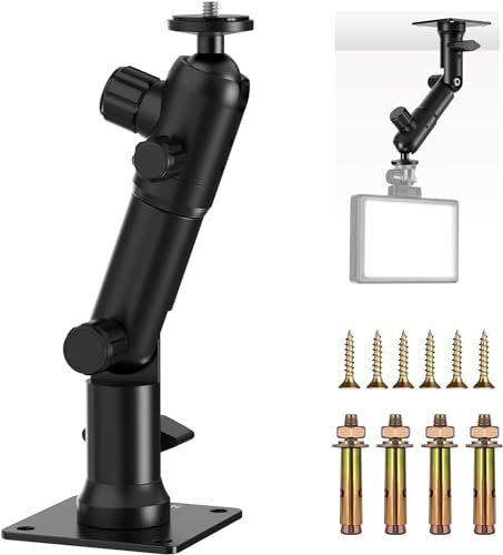 NEEWER 2,2 Wand Deckenhalterung mit doppelter 360° Schwenkbasis, 1/4 Kugelkopf, 10 Schrauben, Fotostudio Kamera Wandhalterung für Ring Videolicht Stroboskop Blitz Speedlite max Belastung 2kg ST-WM3