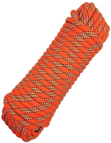 10mm Mehrzweckseil, Outdoor Cord Rettungsseil Bootstauwerk Ankertauwerk Dock Lines Autoschleppseil Hebezeug Takelseil (Orange, 20 Meter)
