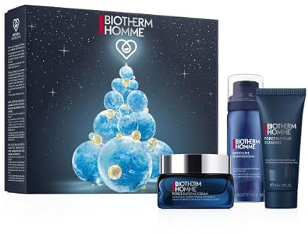 Biotherm Homme Force Supreme Anti-Aging Geschenkset, Force Supreme Cream 50ml, Force Supreme Cleanser 40ml & Basic Line Shaving Foam 50ml