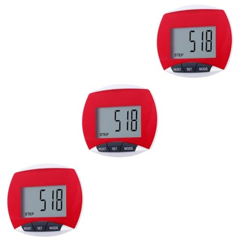 Sosoport 3St schrittzähler Fitness-zubehã¶r Fitness Accessories kalorienzähler Easy to use Pedometer Sportzubehör -Informationstool Lauftheke Sportbedarf Sportwaren 3D rot
