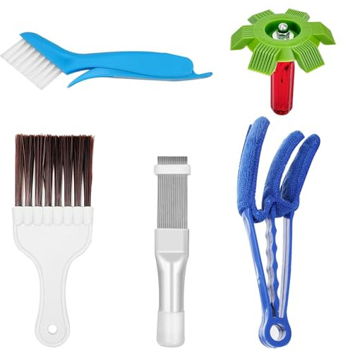 5 Pcs Condenser Cleaning Comb, Cleaning Brush, Air Conditioning Condenser Fin Comb, Lamellar Comb for Heat Pump Dryers, Fridge Cleaner Cooler Cleaner for Cleaning Air Conditioners, Refrigerators