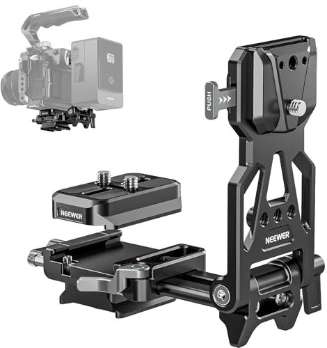 NEEWER Foldable V Mount Battery Plate with Arca Type Camera Baseplate for RS4 RS3 Gimbal & Tripod, Lightweight DSLR Camera Video Rig Compatible with SmallRig V Lock Battery & Cage, PS015