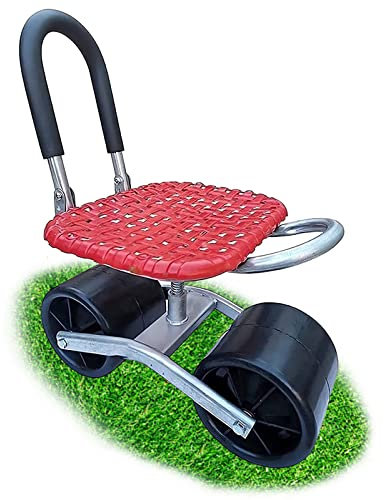 Um 360° drehbarer Gartensitz auf Rädern, Verstellbarer rollender Gartenwagen mit Sitz, Hilfsmittel für Haus und Garten mit Rädern für Gärtner beim Pflanzen