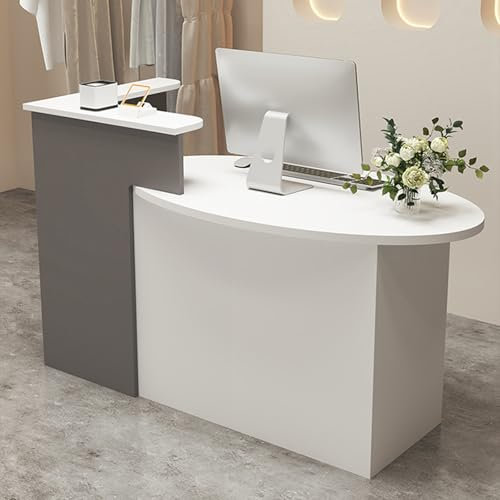 Empfangstheke mit Theke, 2-stufiger Rezeptionsschreibtisch mit 2 abschließbaren Schubladen und Türschrank, große Verkaufstheke für die Kasse, Thekentisch für Salon, Empfangsraum, Lobby, Büro