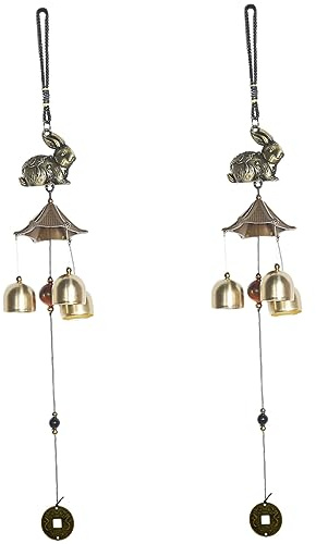 KITANDOVE Joli Carillon à Vent en Métal Motif Lapin Décoration d 39 Extérieur à Suspendre pour Jardin Cour Maison Bureau