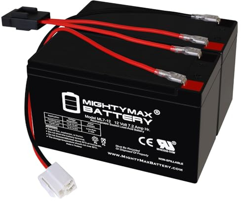 Mighty Max Battery Extended Range Drop in Replacement for 12v Razor Scooter Ride on Toy 7ah Battery kit and Harness