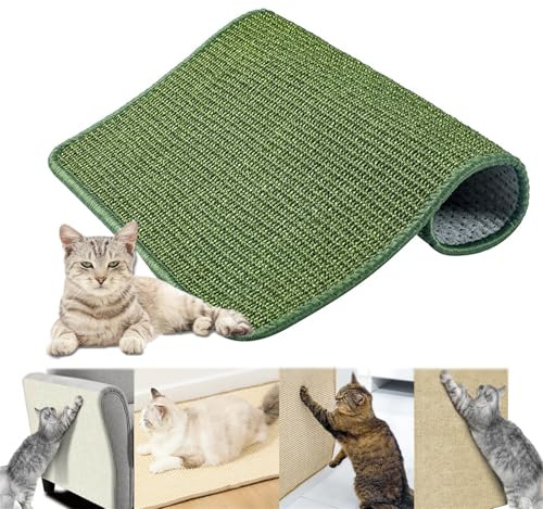 Kratzwand Für Katzen, Sisalmatte Selbstklebend Kratzteppich Katze, Kratzwand Katze, Keine Krümel Kratzmatte Katze Wand, Katzen Kratzschutz Für Sofa Couch Möbel Tür Wand (grün,30 * 40 cm)