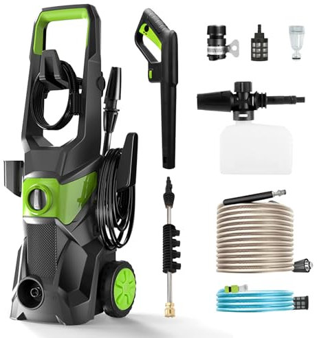 Electric Pressure Washer, 4000psi 10l/Min Gpm High Pressure Washer with 52.5 Ft Hose, Ipx5 Waterproof with Adjustable Foam Cannon for Cars, Patios, Floor