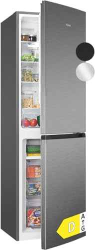 Bomann Réfrigérateur et Congélateur 247L Inox KG7360-Inox, Système MultiAirflow, Totalement Sans Givre, 4 Étagères en Verre, 3 Tiroirs de Congélation, Éclairage LED
