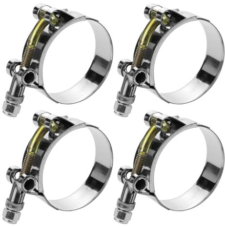 Abrazaderas de manguera con perno en T, 4 unidades, abrazadera de tubo for soldar escape, 28-116 mm, abrazadera metálica ajustable for automoción.(36-44mm)