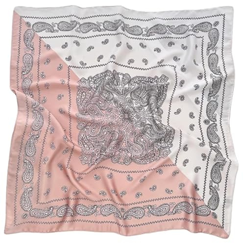 GIMIRO Bufanda de seda simulada de 70 x 70 cm para mujer, diseño de flores, corbata y bandana de pata de gallo, 70cm x 70cm