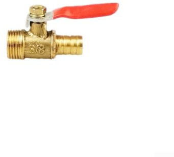 Pequeña válvula de bola de latón con mango rojo adecuada para tuberías de agua y gas natural, ofreciendo indicadores claros de encendido/apagado y cuerpo resistente a la presión (3 puntos 8 mm)