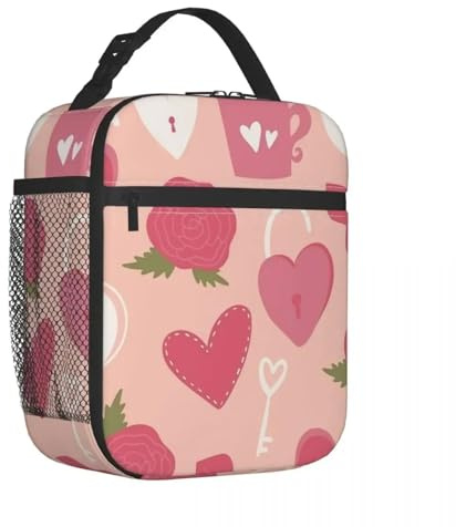 TFDGDGH Lunch Boxes Valentine's Day Rose Pattern Product Storage Food Box Unique Design Thermal Cooler Bento Box for Picnic