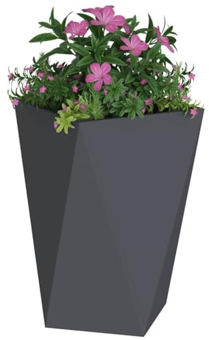 vidaXL Jardinière 2 pcs Anthracite 50 x 50 x 75 cm Acier, Jardin et Terrasse, Bac à Plantes Résistant en Acier Rectangulaire, Idéal pour Décor et Présentation
