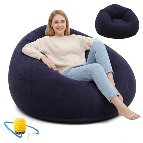 Sifxouped Aufblasbares Sessel Sitzsack Tragbares Blau | Aufblasbares Luftsofa Sitzsack Aufblasbarer Liegestuhl Outdoor Camping Strand und Pool, Wasserdichtes Tragbar Bequem