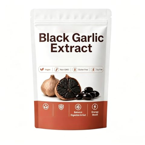 Estratto di Aglio Nero Invecchiato 2 Anni | Inodore e non piccante, favorisce l’equilibrio corporeo, vegano, senza glutine, non OGM.