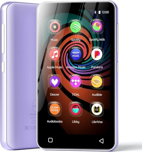 Innioasis 160GB MP3 Player with Bluetooth and WiFi, Android Music Player with Spotify,Pandora, 4 Full Touch Screen Kids MP4 MP3 Player with Audible,Libby,Audiobook (Pure Purple)