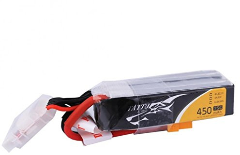 TATTU TA-75C-450-4S1P-L 450mAh 14.8V 75C 4S1P Lipo Pack Akku für Drohne UAV FPV Rennen RC Quadrocopter