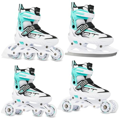 RAVEN Profession 4in1 Inlineskates Triskates Rollschuhe Schlittschuhe Inliner für Kinder und Erwachsene verstellbar