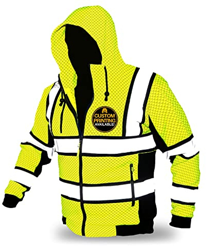 KwikSafety Charlotte, NC – Fleece-Sicherheitsjacken für Herren und Damen, ANSI-geprüft, OSHA-Konform, Diamond Matelasse | Limited Edition, Small