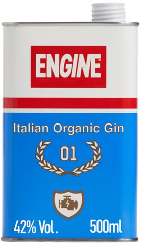 Engine Italian Organic Gin | 50cl | 42% vol | London Dry | Juniper Hints with Floral Note of Roses and Balsamic Note of Sage and Lemon | Vegan & Gluten Free | Perfect in a Gin & Tonic, or a Negroni