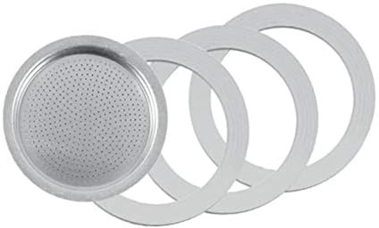 Tredoni 3 Silikon-Dichtung/Ringe+Filter -Ersatz- Größe 9 Tassen Espresso Kaffeemaschine Moka Kanne - 8cm (9 Tassen)