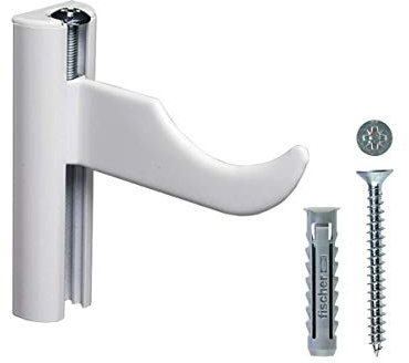 Fischer RX 537954 Étagère pour radiateurs et radiateurs en aluminium, pour mur plein et perforé, blanc