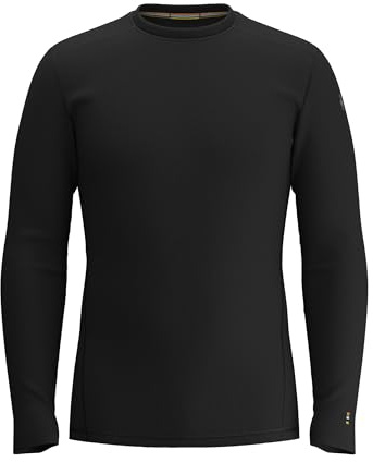 Smartwool Classic Thermal Merino Wool Base Layer, Men's Thermal Base Layer & Crew Neck Long Sleeve Sweater, Lightweight & Breathable Natural Merino Men's Clothing & Fashion - Black, S