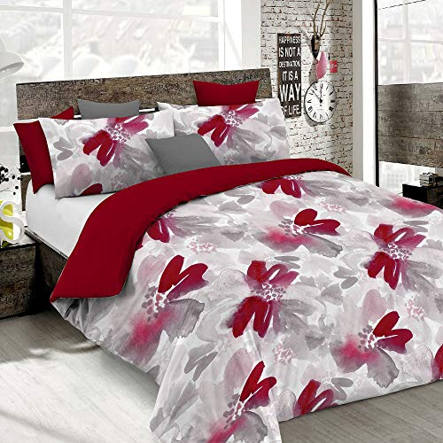 Set Copripiumino Microfibra Fashion, Lavorato in Italia - Parure Copri Piumino - Sacco Piumone 250x200 cm con Patella e Federe Cuscino, Matrimoniale, Passion
