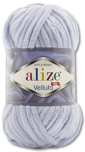 Wohnkult 100 g Alize Velluto Wolle in 30 Auswahl (416 | Grau)
