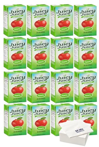 Juicy Juice 100% Apple Juice, 6.75oz, (Pack of 16) with Bay Area Marketplace Napkins